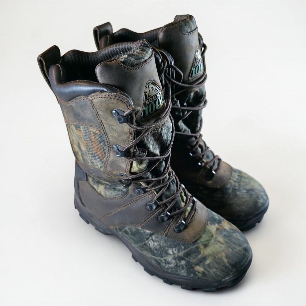 Rocky 1000 Gram Sport Hunting Waterproof 9" Mens 11 W Camo Boots *Worn Once.